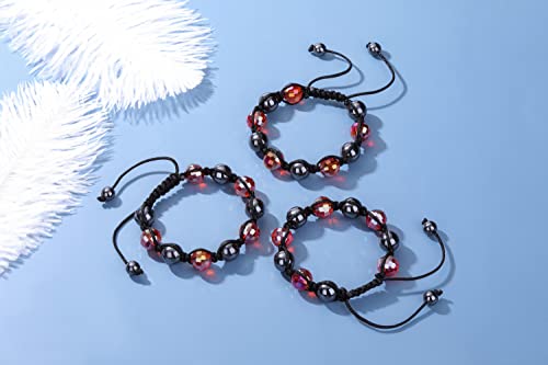 Jovivi 10Mm Handmade Crystal Beaded Bracelets For Women Men Genuine Hematite Glass Beads Stretch Bracelet For Spiritual Healing Good Luck And Wealth #TOP1