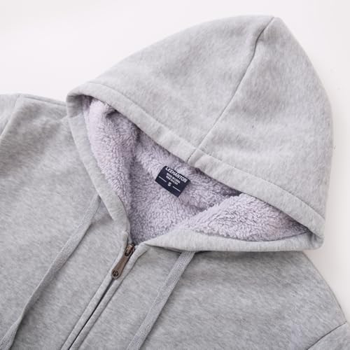 Image of Yasumond Hoodies for Men Zipper Fleece Sweatshirt Heavy Sherpa Lined Hooded Warm Winter Coats Big Tall