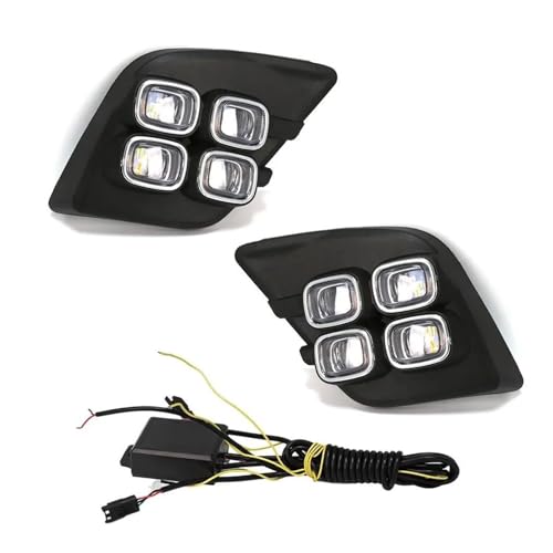 Luz de conducción diurna Hilux Revo 2015 con intermitente dinámico amarillo parachoques