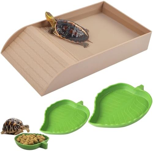 Water Dish Tortoise Habitat Accessories Turtle Water Bowl Generic