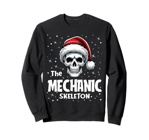 Mechanic Skeleton Funny Christmas Family Matching Sudadera