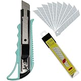 WEKOIL Utility Knives Box Cutter Blue,18mm Wide Snap Off Blade Knife,11 Carbon Steel Blades,Hobby Ar
