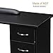 ELEMENT ACE Nail Beauty Manicure Table with 4 Drawers, Lockable Wheels, 2 Shelves Storage, Stylish Makeup Desk for Beauty Salons, Nail Artists Durable E1 MDF Material 300 lbs Capacity Black