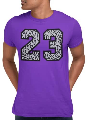 House Of Tees Men's Purple Retro Jordan 23 Elephant Print Shirt