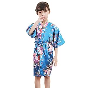BOTCAM Bebé niños flores seda satén kilono albornoz noche & quot; ropa chaqueta de invierno niños 140