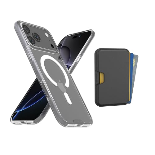 Image of Smartish iPhone 17 Pro Max MagSafe Clear Case + MagSafe Wallet - Magnetic Slim Case - Anti-Yellow Thin Grip Cover + Detachable Wallet - Magnetic Card Holder for Apple iPhone 17 Pro Max- Clearly Clear