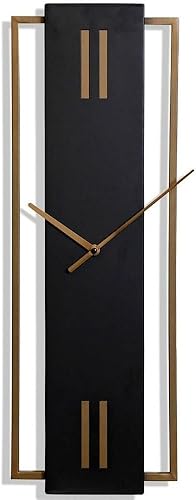 Slim Time - Reloj de pared de metal de mediados de siglo, 8 pulgadas de ancho x 24 pulgadas de alto x 1 pulgada de profundidad disponible en Yaxa El Salvador