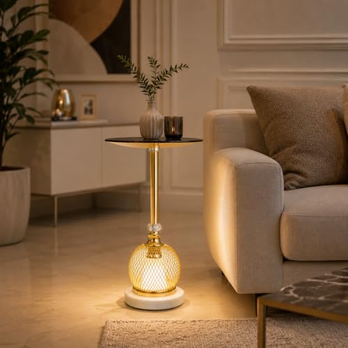 Image of Premium Decorative LED Floor Lamp & Glass Art Collection - Modern FlloNight Light - Unique Aesthetic Home Gift (Elvyn)
