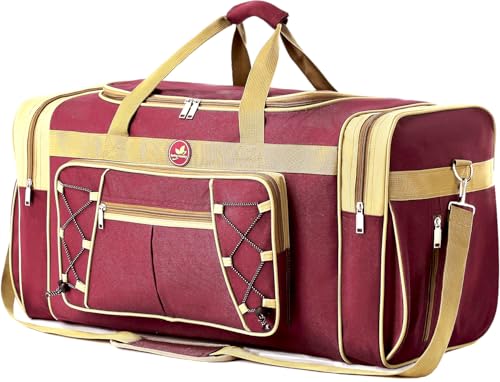 Resistente e leggero: il borsone da viaggio durante la notte misura 66 x 35,6 x 12,4 cm. Realizzato in tessuto Oxford PU450 di alta qualità. È resistente all'acqua all'usura, agli strappi e alla costruzione per durare.
