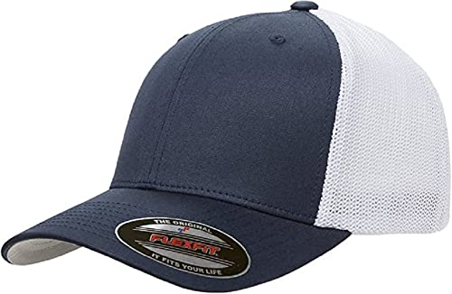 Image of Flexfit Unisex Mesh Fitted 2-Tone Trucker Hat, One Size