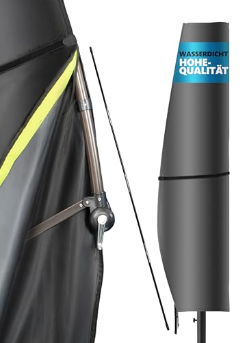 4smile Sonnenschirm Schutzhülle für 2 bis 4 m, 420D-Oxford-Stoff – Strapazierfähige Ampelschirm Schutzhülle, Wasserdicht, UV-beständig, Abdeckung für Garten, Anthrazit