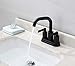 Derengge Two Handle Matte Black Bathroom Faucet with Push up Pop-up Drain,4 Inch Centerset Lavatory Faucet,F-M4501-MT