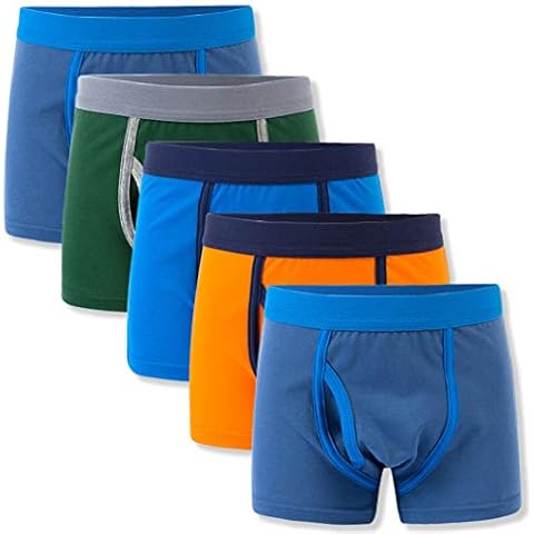 KISLOVE Boys Boxer Shorts Underwear Toddler Multipack Stretch Cotton Underpants,orange,6-7 Years Cover
