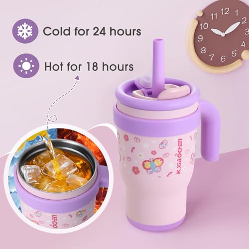 Image of 14 oz Toddler Tumbler with Handle, Kids Sippy Cups with Straw and Spout Lid