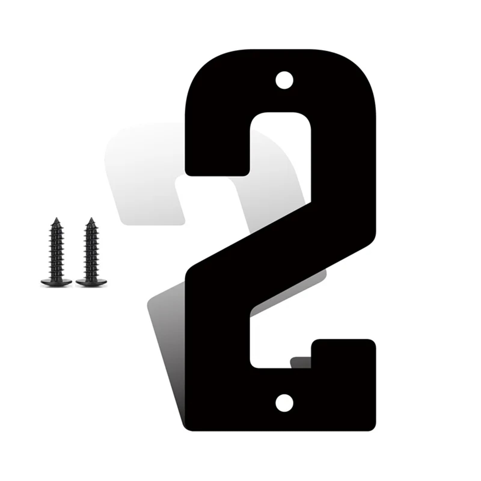 3/4/5/6/7/8 Inch Modern Iron House Numbers with Screws Black Iron Door Number and Letters 3D Address Numbers Exterior Decorative for Outside House Apartment Yard Mail Box Post Street(2,4inch)