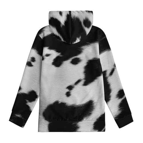 Cow Pattern moo Hoodie Teens Sweatshirts Pullover Hoody Casual Loose Big Kid Hooded Athletic Shirt Tops 7-18 Years4