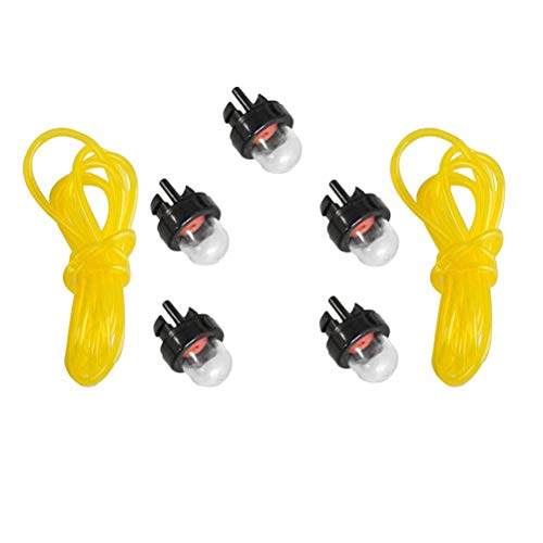 Yardwe 5 PCS Carburetor Primer Bulb Pump Plastic Fuel Bulb Pump with Filter Tube 2 Piece 13.8 Inch for Hedge Trimmer Chain Saw