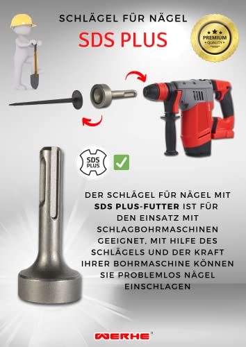WERHE ® 13,5x22x65 Professional Nageleintreiber Jack Hammer - Nagler Driver Treiber SDS Plus