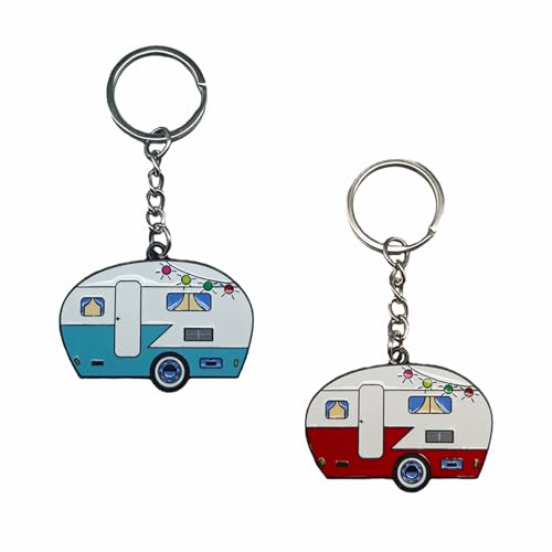 ◆ Ampia Applicazione: I Graziosi moschettoni per chiavi a forma di roulotte sono utilizzati come decorazione per il campeggio all'aperto o per feste a tema automobilistico, i portachiavi retrò da campeggio sono adatti per tutte le chiavi, i portafogli e le borse, regalo da camper adatto a bambini, uomini, donne e amanti del campeggio