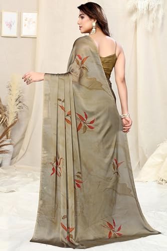 Image of MIRCHI FASHION Saree for Woman Chiffon Floral Printed | Lightweight All-Day Comfortable Women's Sari with Unstitched Blouse Piece (Available in 30 Colors)