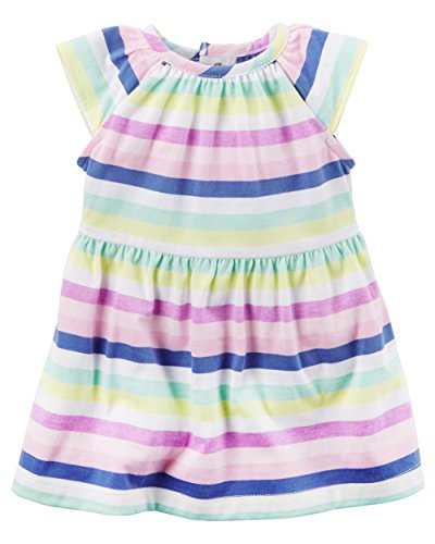 Robe en jersey bébé fille 6 mois avec couvre-couche rayé jaune rose