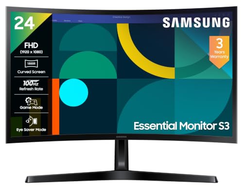 Samsung 24" Curved Monitor 1800R 100Hz 4ms Black - Image 2