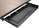Clavier coulissant sous le bureau, porte-clavier et porte-souris, 27 x 9.8 pouces Grand tiroir d'ordinateur de plate-forme coulissante pour le dactylo, métal, noir
