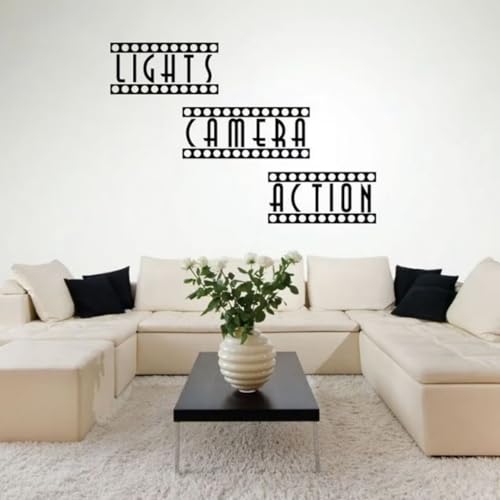 Calcomanías de vinilo para pared de cine en casa, decoración