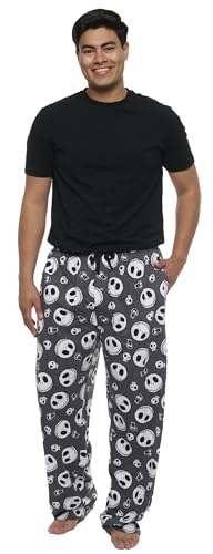 Image of Disney Mens Lounge Pants Pajama Bottoms Jack Skellington Mickey Mouse