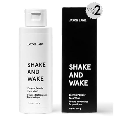 JAXON LANE SHAKE AND WAKE Exfoliating Powder Face Wash w/Papaya Enzymes Powder, Aloe Vera, Vitamin C, Vitamin E, Niacinamide Serum, AHA | Anti Aging Deep Pore Cleanser for Acne Prone Skin (2 Bottles)