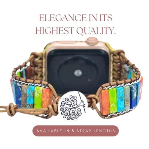 Cape Diablo Handmade Apple Watch Bracelets For Women - Genuine Natural Energy Crystal Apple Watch Band - Beaded Smart Watch Bracelet For Apple Models 4, 5, 6, 7, 8, Se - 38Mm/40Mm/41Mm/42Mm/44Mm/45Mm #TOP3