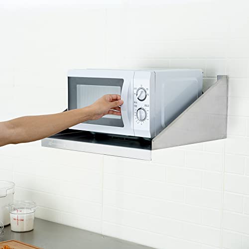 Restaurantware Kitchen Tek Mikrowellen-Regal, 61 x 45,7 x 25,4 cm, 1 vielseitiges Regal für Mikrowelle, leicht zu reinigen, Stützhalterungen, silberfarbener Edelstahl, 430 Mikrowellen-Wandregal, 84 kg 6 Restaurantware Kitchen Tek Mikrowellen-Regal, 61 x 45,7 x 25,4 cm, 1 vielseitiges Regal für Mikrowelle, leicht zu reinigen, Stützhalterungen, silberfarbener Edelstahl, 430 Mikrowellen-Wandregal, 84 kg