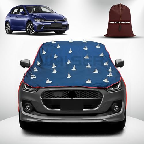 Image of WALSER Spike Car Cover for Volkswagen Polo | Anti-Climb Nail Guard for Dogs & Monkeys | Protects Bonnet, Roof & Dicky | UV, Dust & Snow Protection | Spike Cover with 4 Adjustable Hook