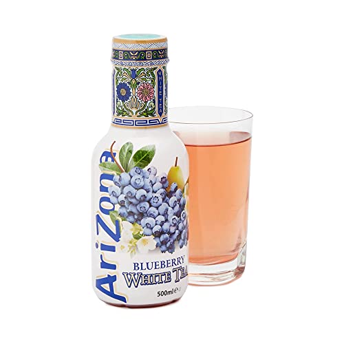 Arizona Blueberry White Tea, Pack of 6 x 500ml PET Bottles, Delicious Fruity Iced Tea Drink, No Artificial Colours or Preservatives