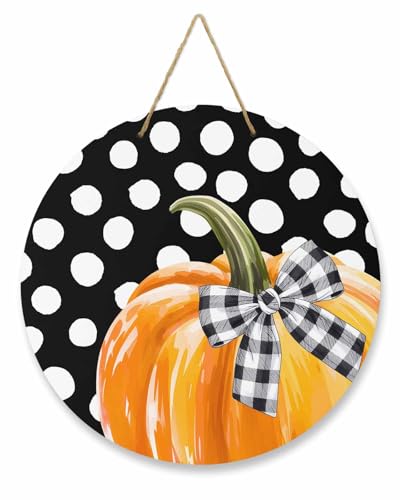 Fall Welcome Sign Pumpkin Door Sign Thanksgiving Decorations Black...