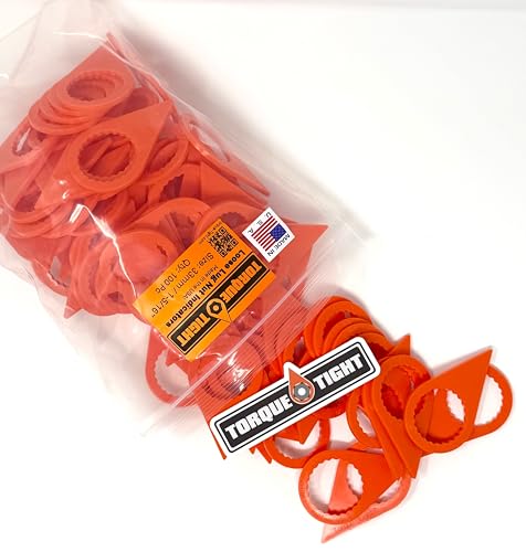Image of 33mm Loose Lug Nut Indicator, Bright Orange, 1000-Pack, Visual Safety Alert for Class 6-8 Trucks and Buses - Made in USA