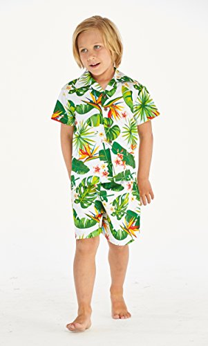 Image of Boys' Aloha Luau Shirt Cabana Set in Signature Prints | 100% Cotton; Button Front Shirt; Signature Tropical Prints; Lightweight Comfort; Vacation Ready