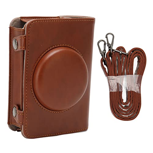 Étui pour Kodak C210R Mini Shot 2 sac de protection marron en cuir PU avec bandoulière