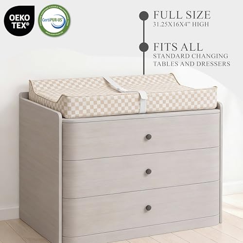 image for Modera Vegan Leather Contoured Baby Changing Pad | Waterproof & Wipe-C