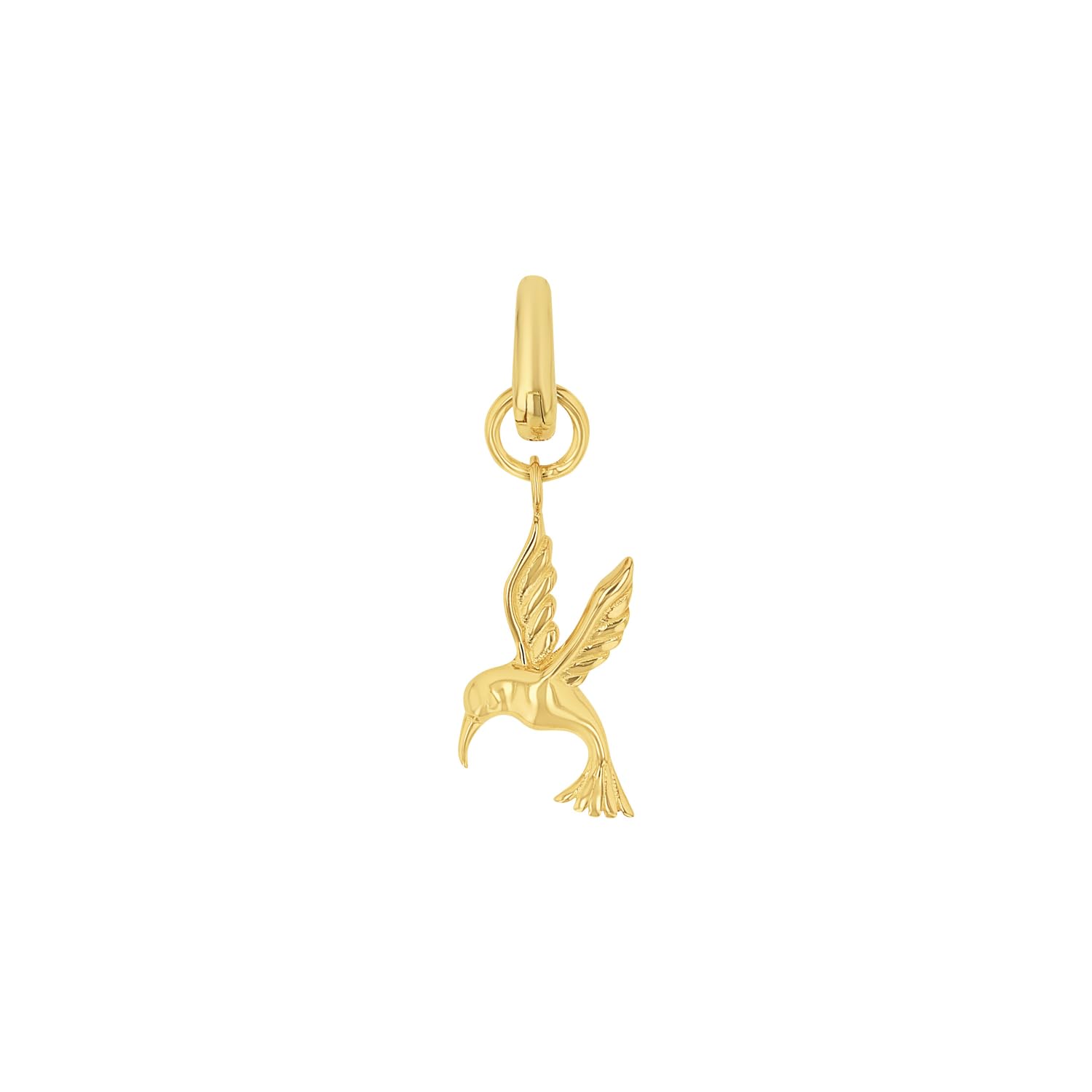 Amor Charm 925 Sterling Silber Damen Charms, 2,4 cm, Gold, Kolibri, Kommt in Schmuck Geschenk Box, 2038527