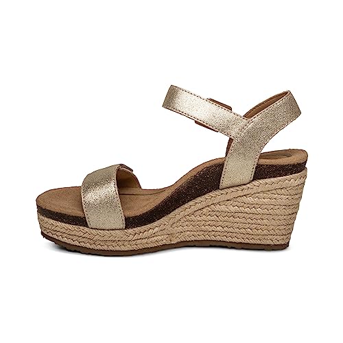 Aetrex Women's Sydney Orthopedic Quarter Ankle Strap Espadrille Wedge Sandals2