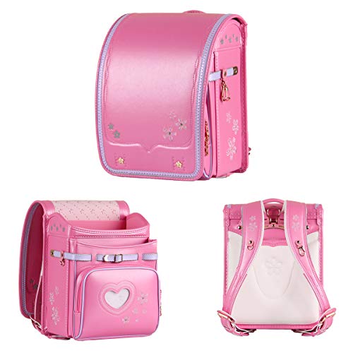 Star-Wind Randoseru Ransel backpack automatic Japanese school bag boys girls leather light weight Rain Cover(Pink)3