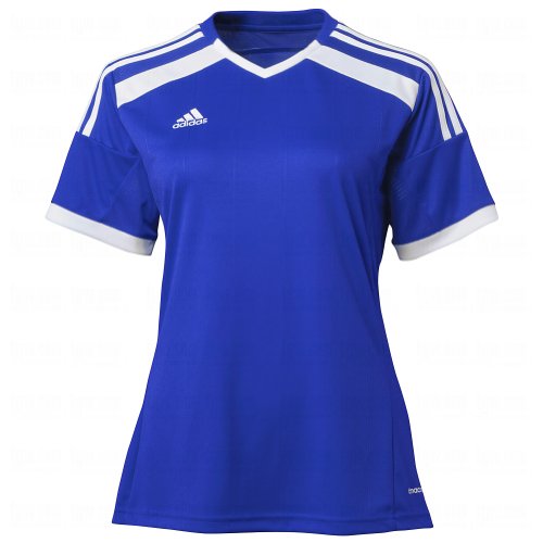 Maillot Adidas Climacool femme bleu blanc Regista 14 t-shirt sport taille S