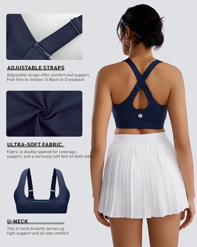 Image of RUNNING GIRL Adjustable Straps High Impact Sports Bra for Women,High Support Workout Sports Bras with Sewn in Pads