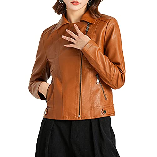 Veste de moto femme manteau cuir ajusté et blouson motard léger à zip