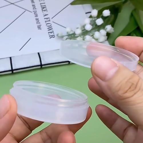 Image of 12 Pieces Mini Plastic Round Containers (0.5 oz) 2.17 x H0.71 Inch, Plastic Round Storage Jars for Collecting Small Items, Beads, Jewelry, Game Pieces, Crafts