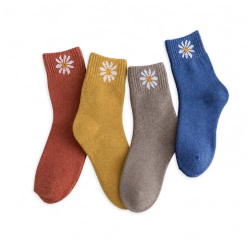 Image of Cute Daisy Socks for Women, Soft Novelty Crew Socks