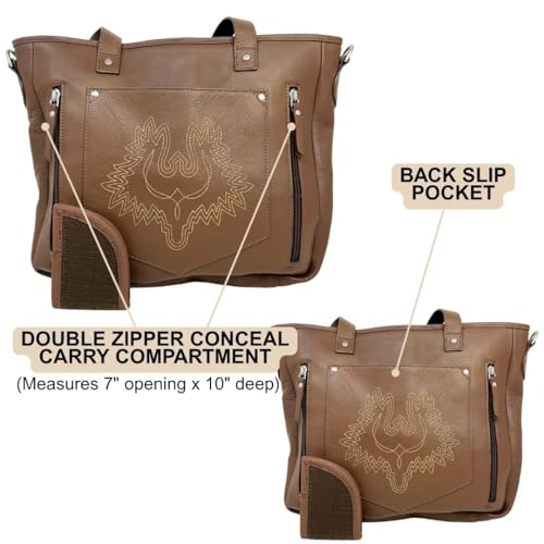 Myra Bag Concealed Carry Leather Western Shoulder Handbag - Aztec Boho Purse for Women3