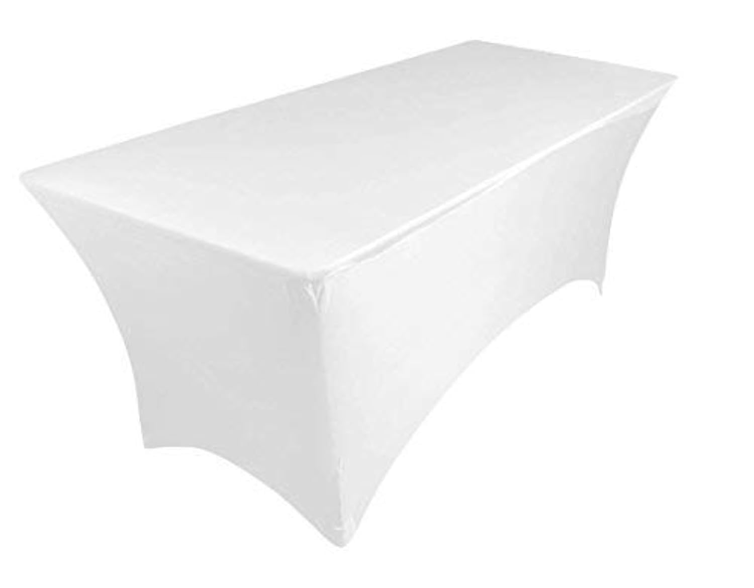 Pod Linen White Spandex Stretch Cover Tablecloth For 6Ft Foot Table 183X75x75cm (White)