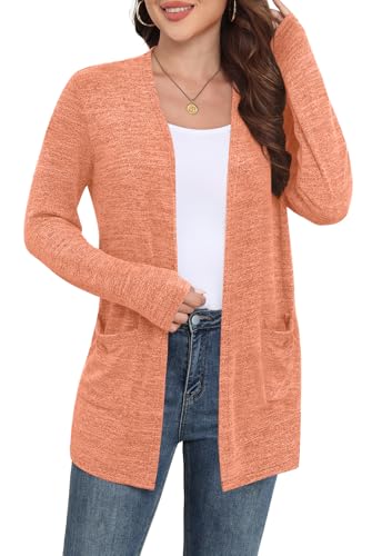 Image of Yincro Womens Lightweight Cardigan Long Sleeve Open Front Casual Sweater Cardigans with Pockets